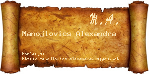 Manojlovics Alexandra névjegykártya